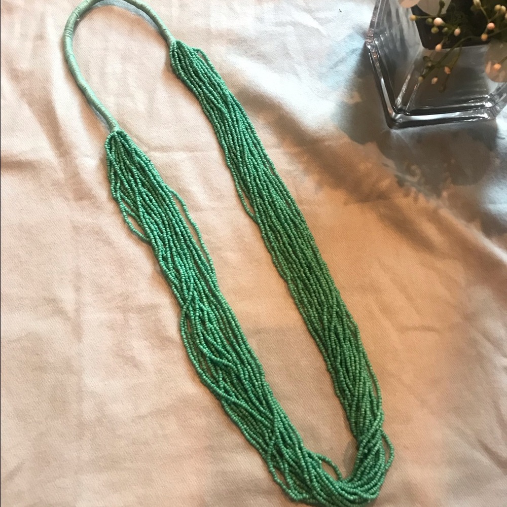 Multi Bead Green Necklace